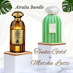 Atralia Signature Duo – Tonka Gold + Matcha Latte Luxury Gift Set