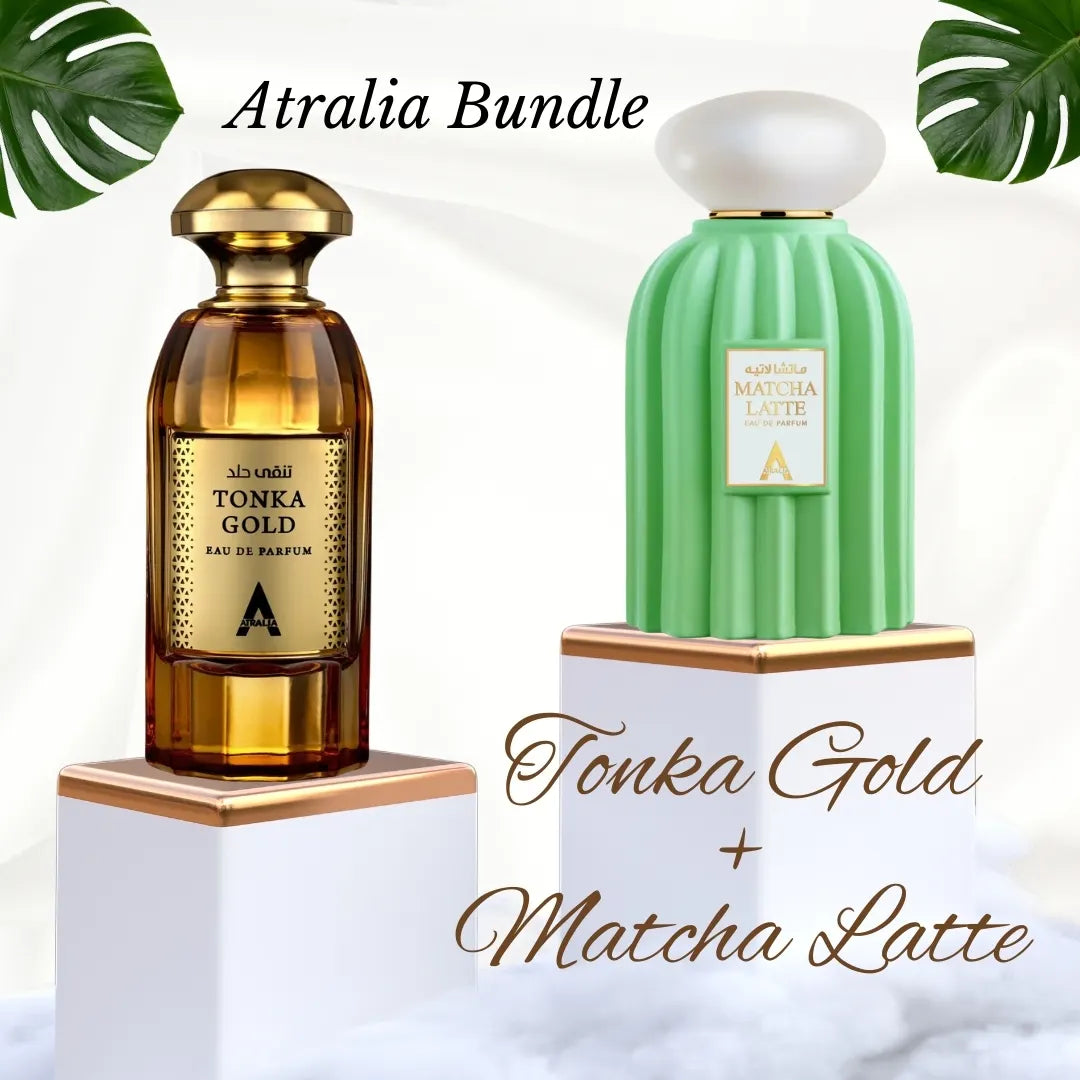 Atralia Signature Duo – Tonka Gold + Matcha Latte Luxury Gift Set